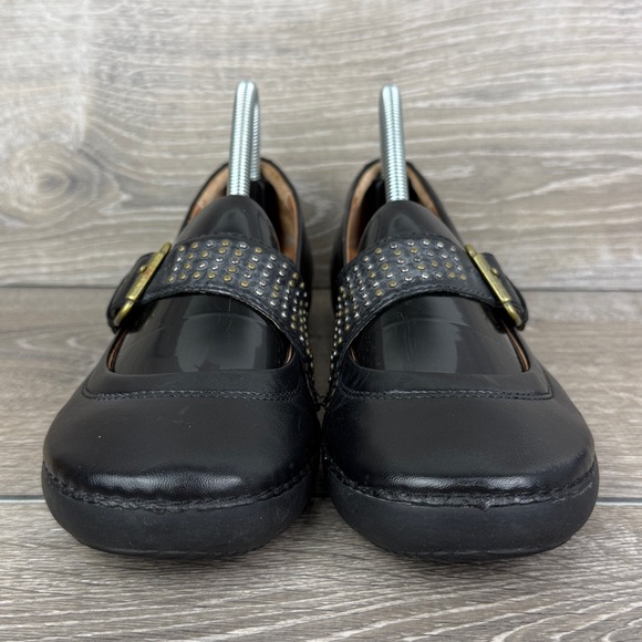 Vionic 354Goleta Women’s Sz 7.5 Black Leather Buckle Strap Mary Jane Loafers - Picture 2 of 12